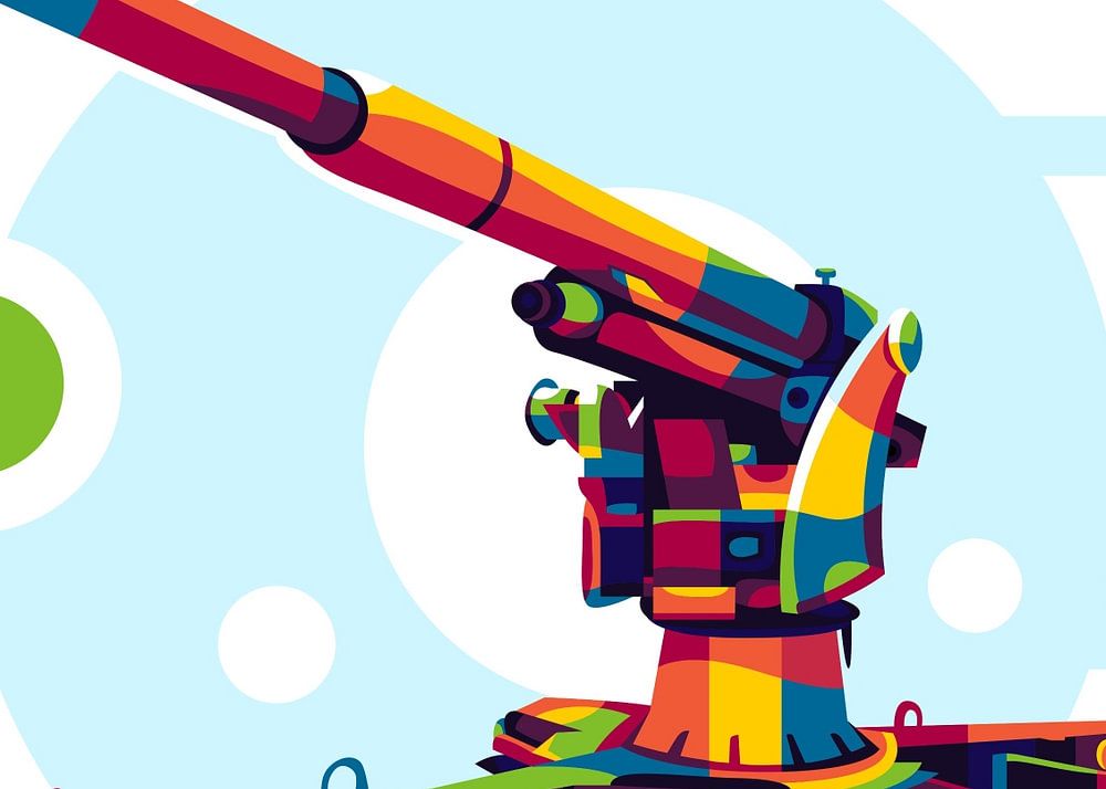 Flak 88 Artillerie Kanon In Pop Art Illustratie Van Lintang Wicaksono