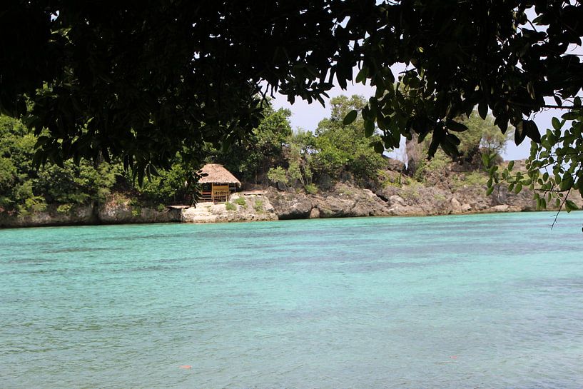 Zicht strand eilandcommunity - Mababoy, Bihol, Filipijnen van Stefan Speelberg