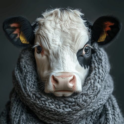 Koe gekleed voor de winter