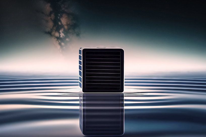 Omince cube flottant par Frank Heinz