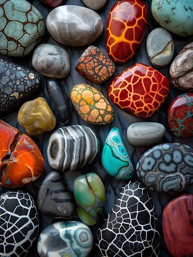 Pebble stones 2 - bontgekleurde rivierstenen