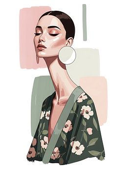 Elegantes Blumenporträt einer Frau