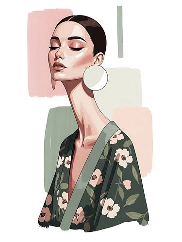 Elegantes Blumenporträt einer Frau