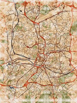 Kaart van Charleroi in de stijl 'Serene Summer' van Maporia