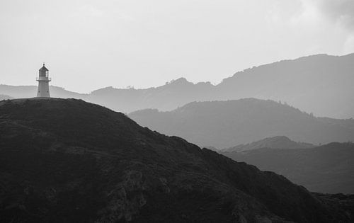 till Silhouettes: Mountain Landscape with Veiled Lighthouse