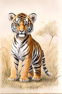 Young tiger in the wild