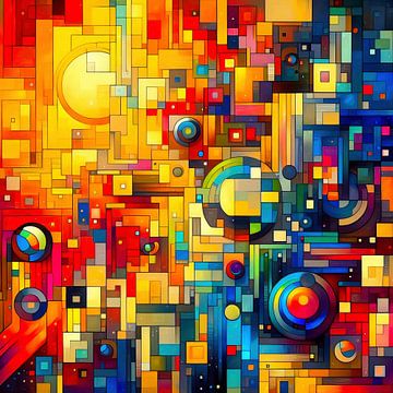 Abstracte kleurrijke compositie van Digital Art Nederland