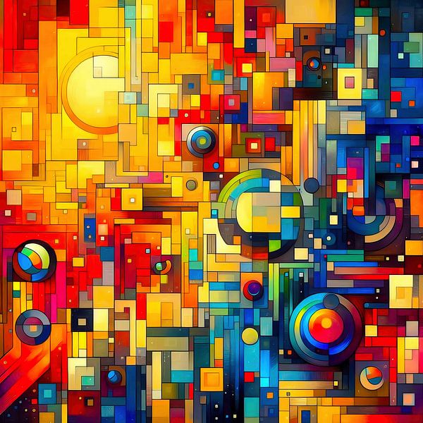 Abstracte kleurrijke compositie van Digital Art Nederland