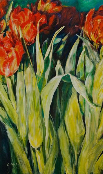 tulpenweg   150x90cm von Angelika Oft-Roy