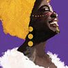Zelfvertrouwen | Portret van een Afrikaanse vrouw met grote gouden oorbellen van MadameRuiz