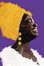 Selbstvertrauen | Porträt einer afrikanischen Frau mit großen goldenen Ohrringen von MadameRuiz Miniaturansicht