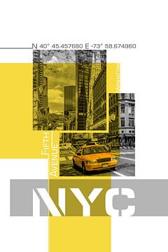 Poster Art NYC Fifth Avenue | yellow by Melanie Viola