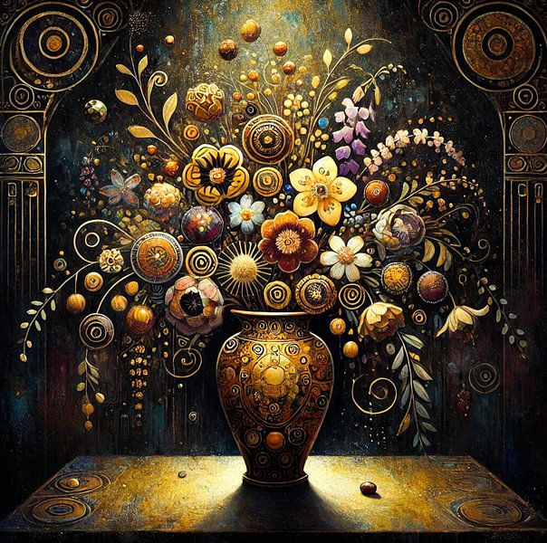 Gouden bloemensymfonie van Niek Traas