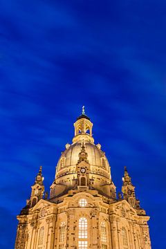 Frauenkirche in Dresden in de avonduren