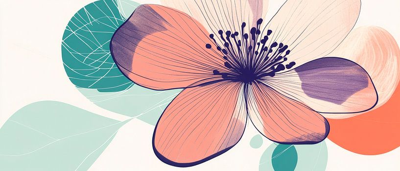 Delicate bloesem in zachte pastelkleuren van Poster Art Shop