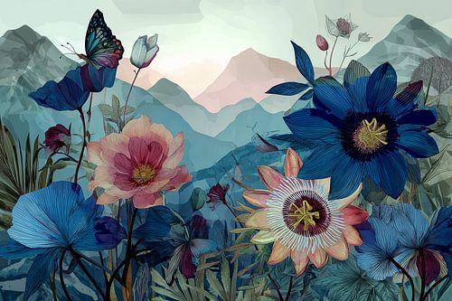 Bergbloemen in de Schemering