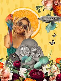 Ich sehe dich! Gelbe Collage. von Lida Bruinen