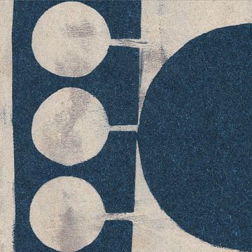 Moderne abstracte industriële geometrie in wit en blauw van Dina Dankers