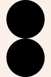 Schwarz und weiß minimalistische geometrische Poster mit Kreisen 2_7 von Dina Dankers