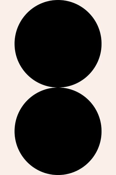 Moderne geometrische, minimalistische Kunst in Schwarz und Weiß Nr. 15 von Dina Dankers
