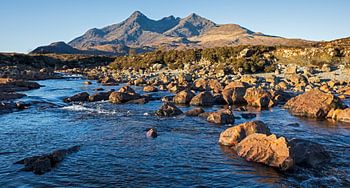 Sligachan Fluss mit Black Cuillins; Sligachan; Isle of Skye; Sc