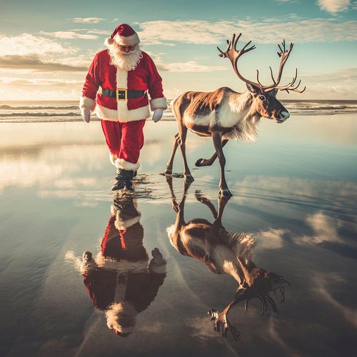 Kerstman en rendieren