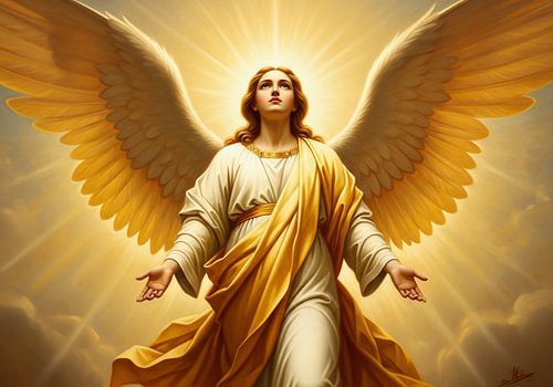 Himmlischer goldener Engel des Lichts