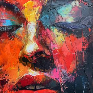 Femme abstraite colorée