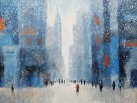 Winter in der Stadt - Eine abstrakte städtische Schneelandschaft