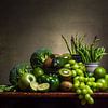 Vert ! Nature morte classique avec des légumes verts et des fruits sur Emajeur Fotografie