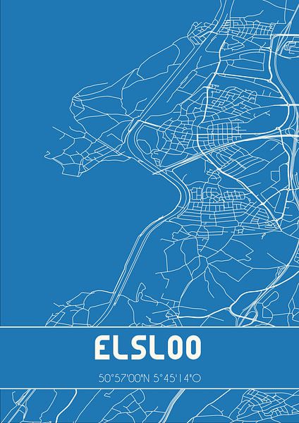 Blaupause | Karte | Elsloo (Limburg) von Ortsdrucke
