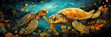 Deep Sea Turtles van Whale & Sons