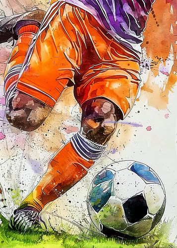Voetbal aquarel sport kunst #voetbal #voetbal