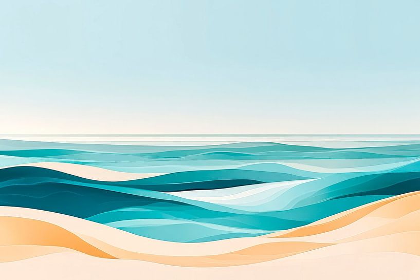 Waves and sand - harmonious play of colours by Poster Art Shop