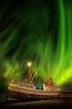 Noorderlicht in de nacht op IJsland met een schitterend lichtspe van Bas Meelker thumbnail
