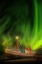 Aurore boréale de nuit en Islande avec un magnifique spectacle de lumière par Bas Meelker Aperçu