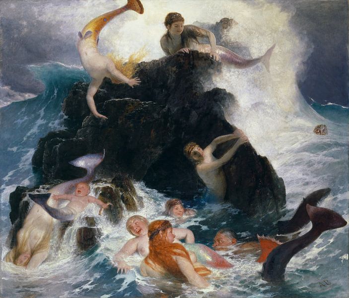 Arnold Böcklin, Playing mermaids and mermen by Atelier Liesjes