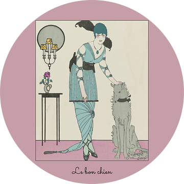 Le bon chien - De lieve hond, Historische mode prent Art Deco van NOONY