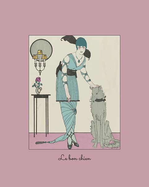 Le bon chien - Der süße Hund, Modedruck Art Deco von NOONY