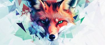 Geometric fox - Colourful vision by Poster Art Shop