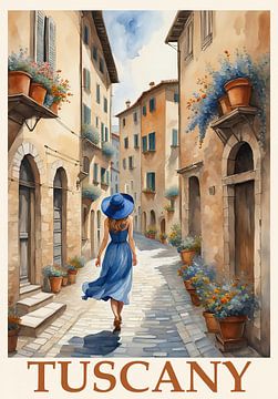 Travel Poster Tuscany, Italy by Peter Balan