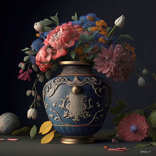 stilleven met bloemen.