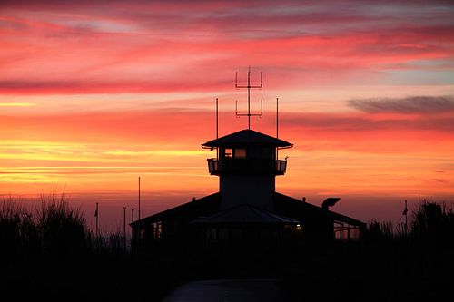 Uitkijkpost Vlissingen, baywatch, avondrood