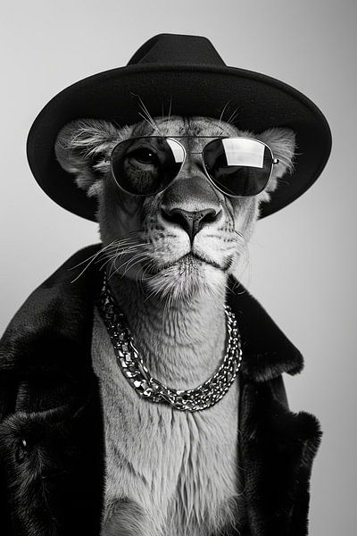 Stylish lioness in clothes by Poster Art Shop