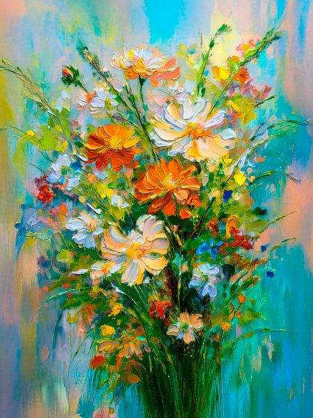 Peinture d'un bouquet de cueillette coloré par Studio Pieternel