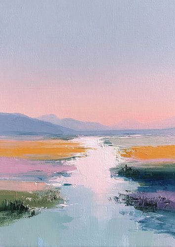 Iers landschap - Abstract olieverfschilderij