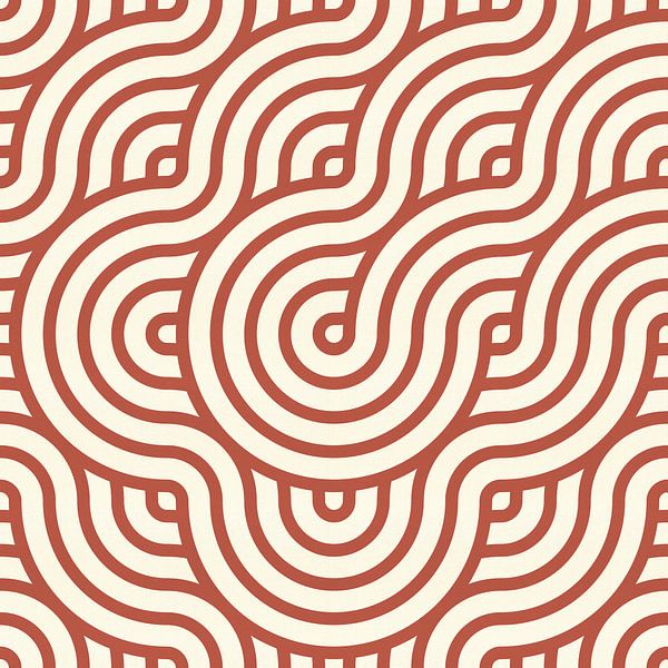 Zen art. Abstract geometric pattern in terracotta and white by Abstract Minimalist Art