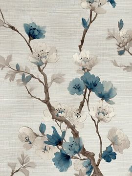 Fleur bleue en équilibre