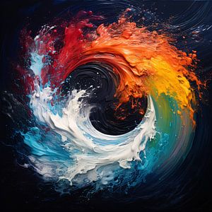 Ying Yang: Colourful Balance Canvas by Surreal Media