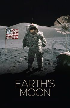 STK205489S-Solar system poster of Earth's moon. by Stocktrek Images